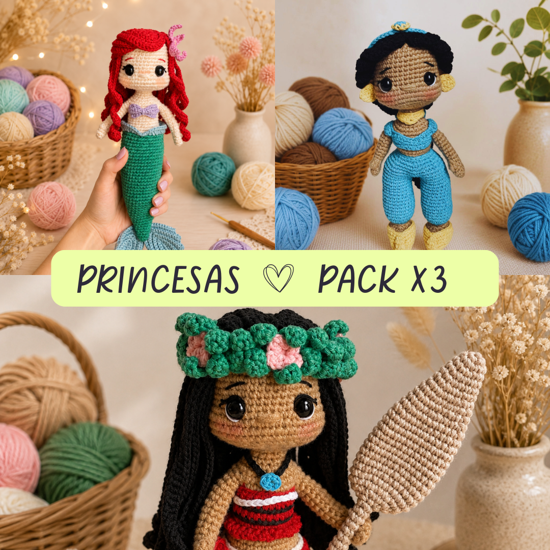 PRINCESAS 𑣲 PACK X3