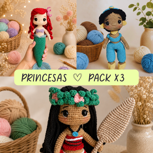PRINCESAS 𑣲 PACK X3